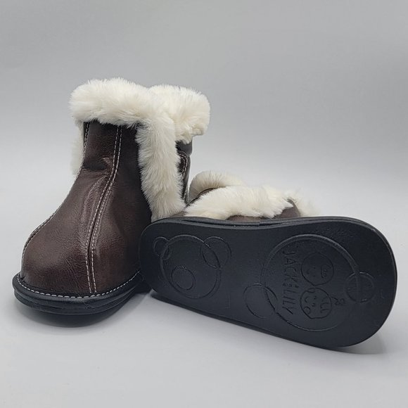 JACK & LILY Baby Brown Faux Fur Lined Boots - Picture 2 of 3